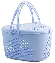 Переноска-корзина для животных из пластика TRIOL S, овальная,голубая  400*290*230мм