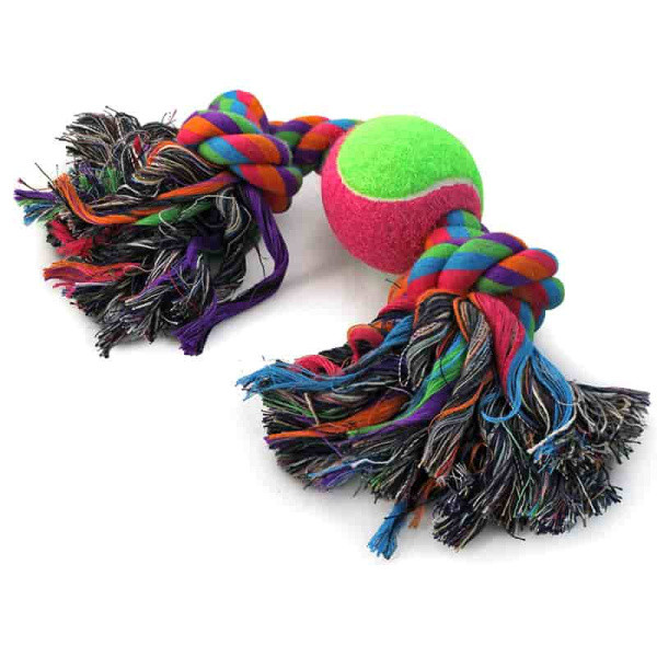 Игрушка для собак TRIOL "Верёвка, 2 узла и мяч" (12111020) - фото 1 - id-p111571653