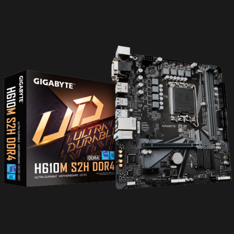 MB Gigabyte H610M S2H DDR4 Soc-1700 (H610) PCI-E 4.0x16 PCI-E 3.0x1 Ultra M.2 2xDDR4 3200MHz VGA+DVI+DP+HDMI