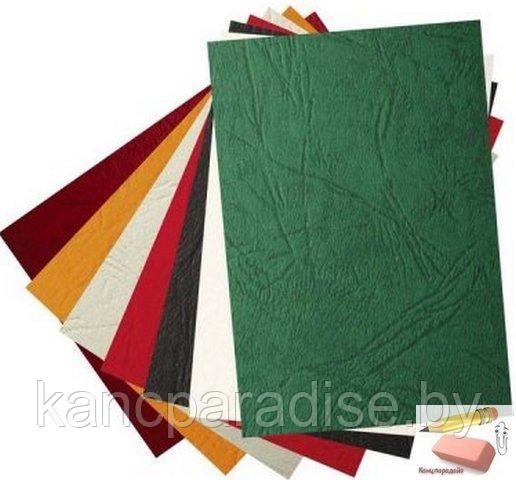 Обложка для перфобиндера Leather Grain, А4, картон, 230 г/м2, 100 штук, зеленая - фото 1 - id-p58780540