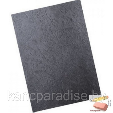 Обложка для перфобиндера Leather Grain, А4, картон, 230 г/м2, 100 штук, черная - фото 1 - id-p180272675