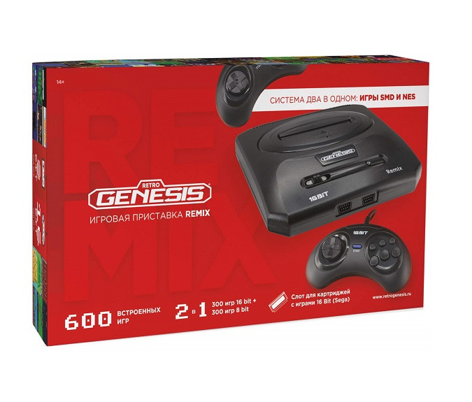 Игровая приставка Retro Genesis Remix (8+16Bit) + 600 игр - фото 1 - id-p180272736
