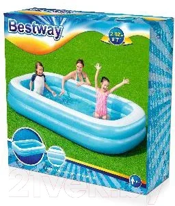 Надувной бассейн Bestway Blue Rectangular 54006 (262x175x51), фото 2