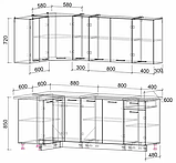 Угловая кухня Мила Лайт 1,2х2,1 м., фото 8