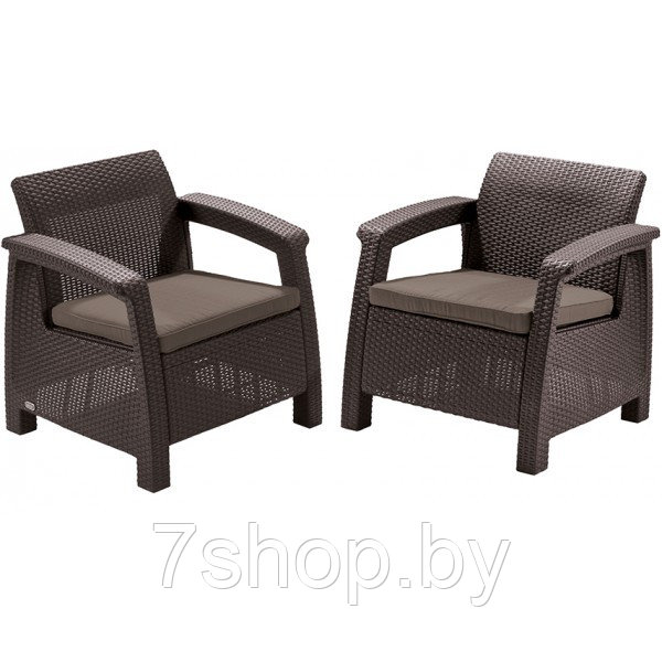 Комплект мебели Keter Corfu duo set коричневый - фото 1 - id-p49291095
