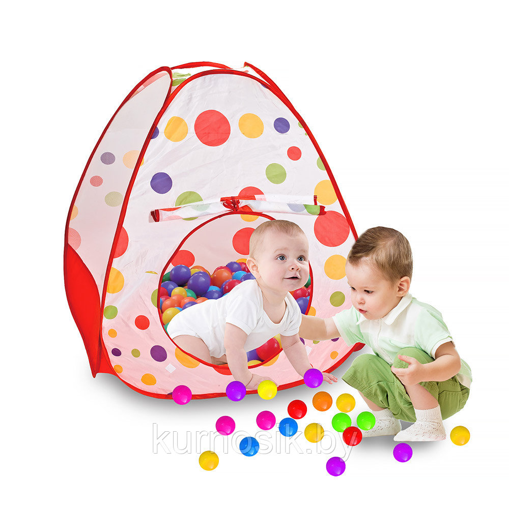 Палатка детская игровая PITUSO "Конус" 100 шаров 90х90х90 см J1048B - фото 1 - id-p180305519