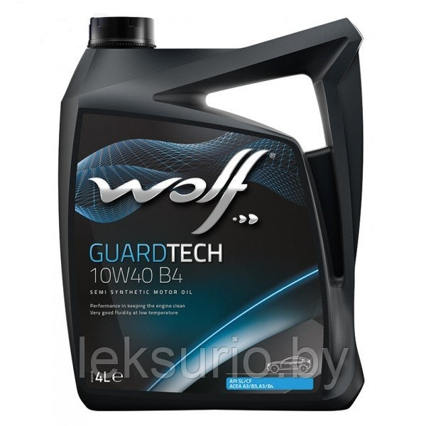 WOLF Guardtech B4 10W-40 4 л VW 505.00/501.01 масло моторное (Бельгия) - фото 1 - id-p180323506