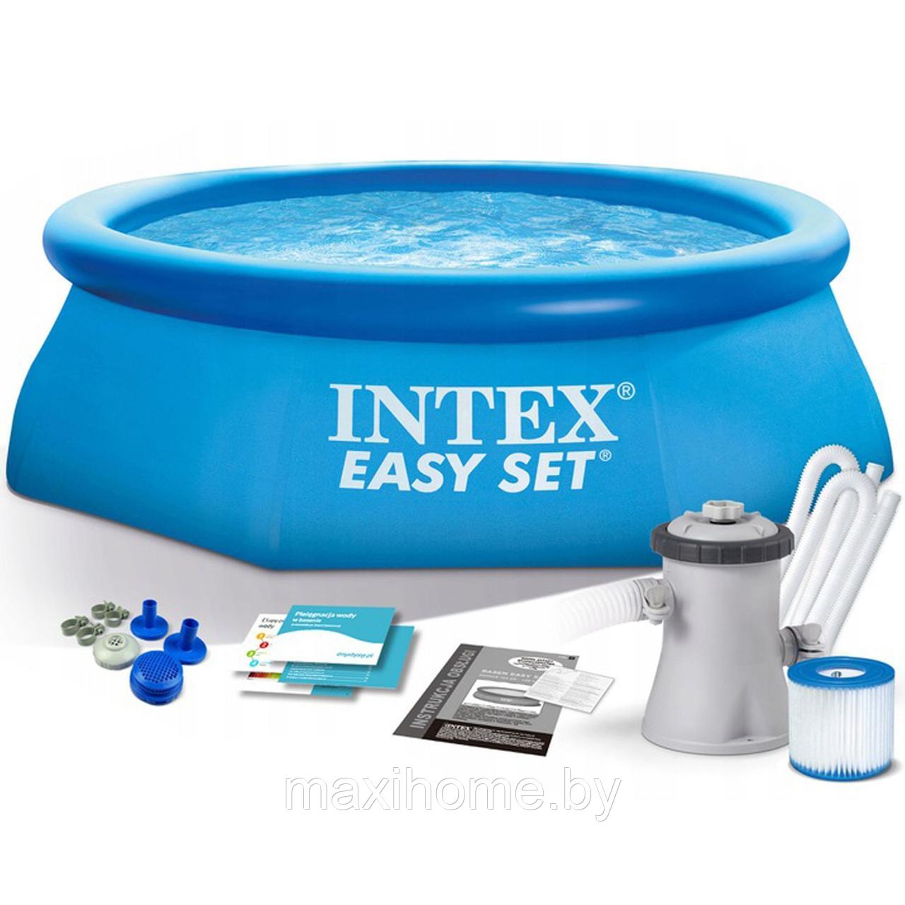 Надувной бассейн Intex Easy Set 28112/56972 244x76 см + фильтр-насос