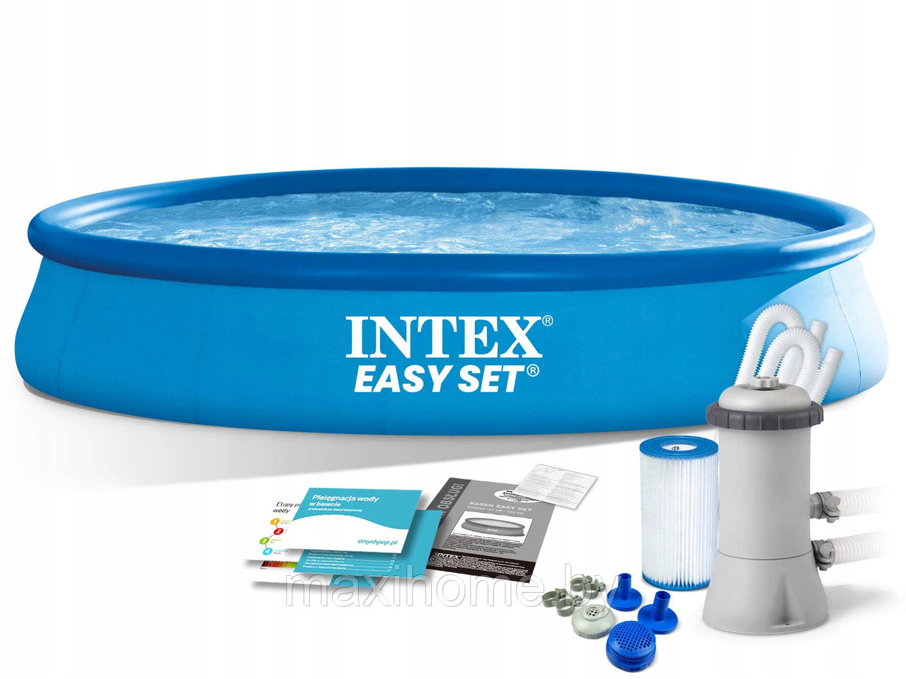 Надувной бассейн Intex 28158 EASY SET 457х84см + фильтр-насос - фото 1 - id-p101590115