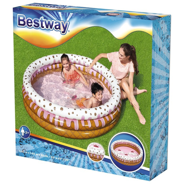 Бассейн надувной Sundae Funday, 160 x 160 х 38 см, 51144 Bestway - фото 5 - id-p180367225