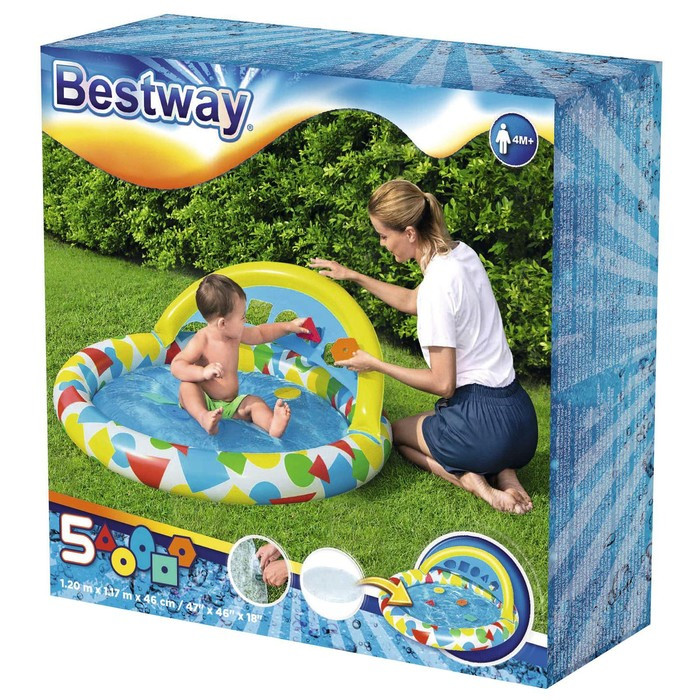 Бассейн надувной детский Splash & Learn, 120 x 117 x 46 см, с навесом 52378 Bestway - фото 6 - id-p180367234