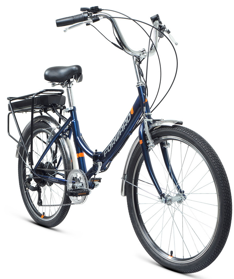 Электровелосипед Forward Riviera 24 250w 2021 темно-синий - фото 1 - id-p179124615