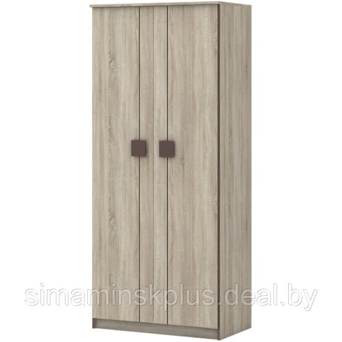 Шкаф «Диско» для платья, 2-х дверный, 902 × 515 × 2072 мм, цвет дуб сонома / шоколад - фото 1 - id-p180388312