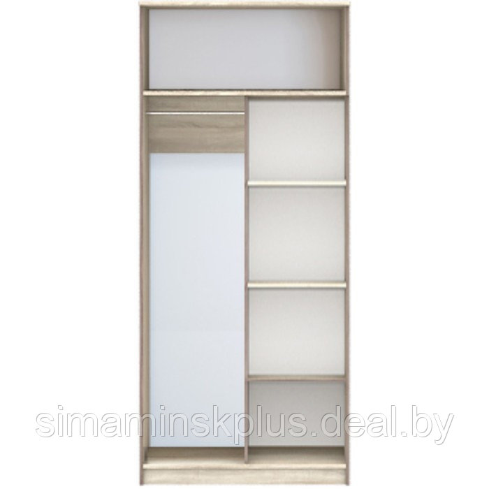 Шкаф «Диско» для платья, 2-х дверный, 902 × 515 × 2072 мм, цвет дуб сонома / шоколад - фото 2 - id-p180388312