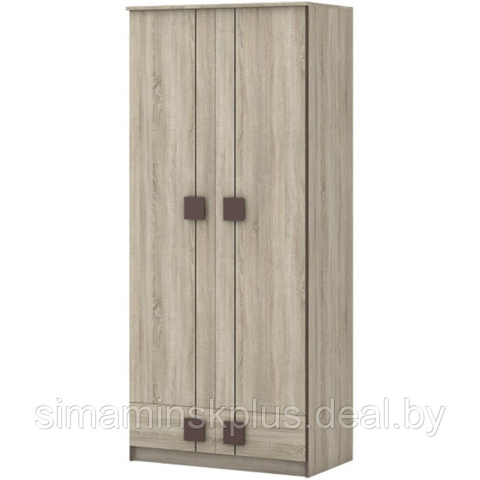 Шкаф «Диско» для платья, 902 × 515 × 2072 мм, с ящиками, цвет дуб сонома / шоколад - фото 1 - id-p180388315