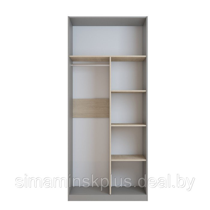 Шкаф для одежды «Тиволи», 2-х дверный, 932 × 592 × 2153 мм, дуб сонома / глиняный серый - фото 2 - id-p180388322