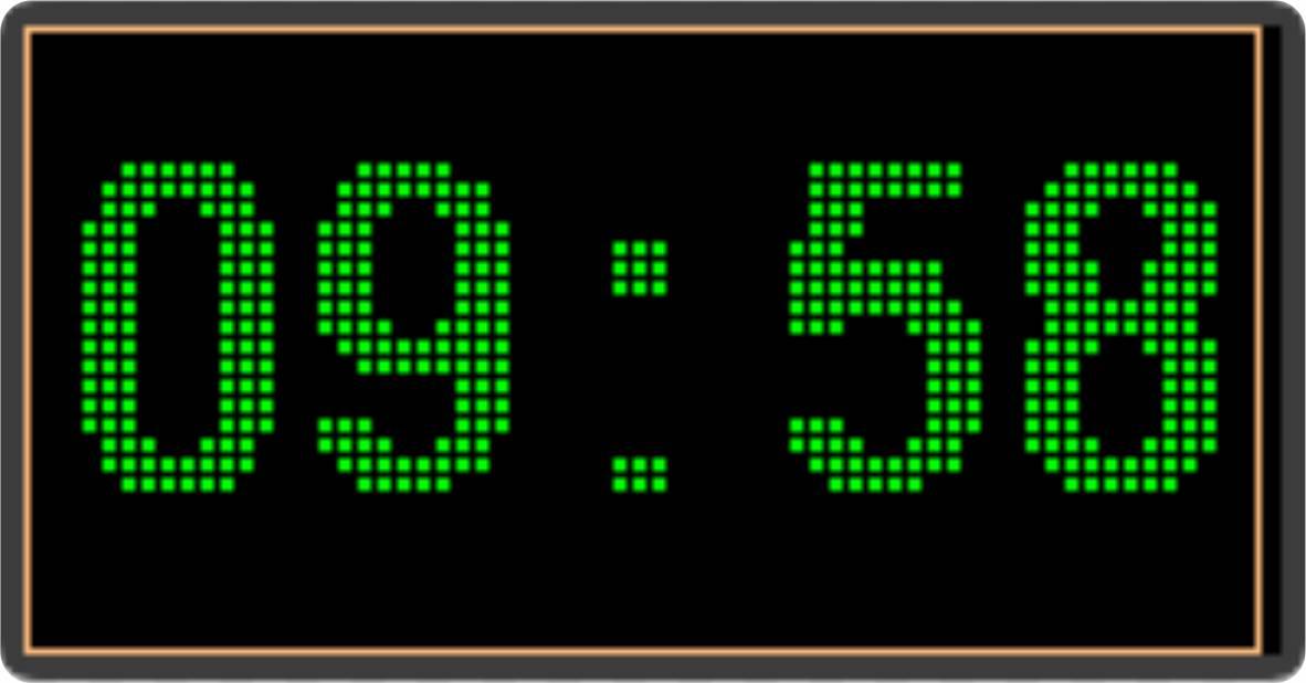 Часы электронные 640х320мм цвет зеленый (белый, синий, желтый)