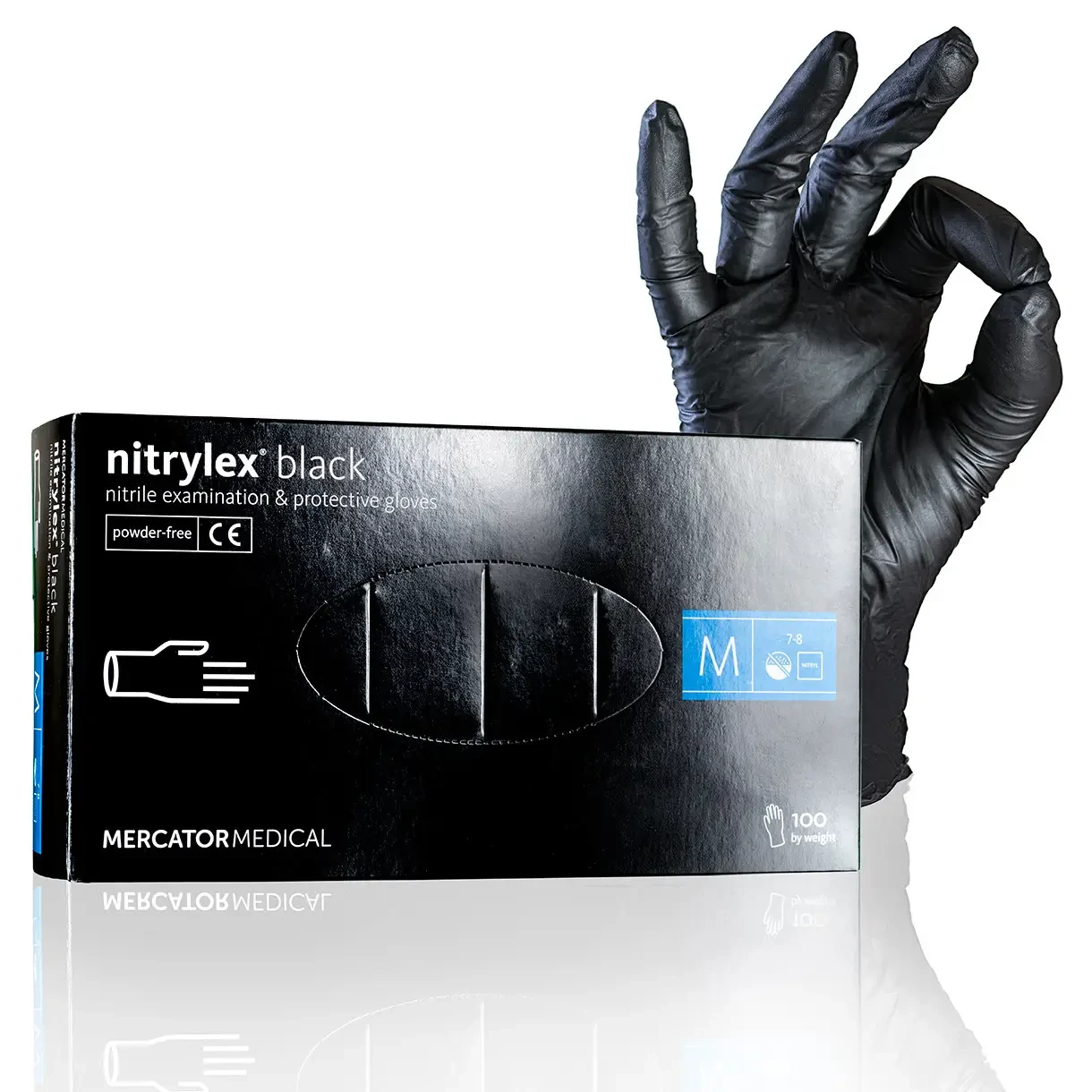 MERCATOR, Nitrylex Black, перчатки нитриловые черные, 100шт/упак, размеры - XS,S,M,L,XL - фото 6 - id-p180393382