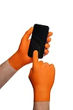 MERCATOR gogrip orange сверхпрочные нитриловые перчатки. Оранжевые 50шт/упак, размеры - M,L,XL,XXL, фото 2