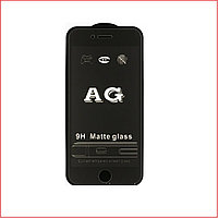 Защитное стекло 9H Matte для Apple Iphone 7 / 8 / SE 2020 черный (полная проклейка) матовое