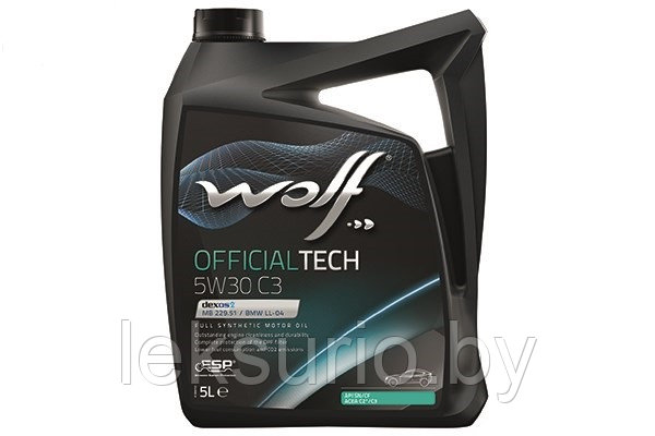 WOLF OfficialTech 5W-30 C3 5л моторное масло (Бельгия)