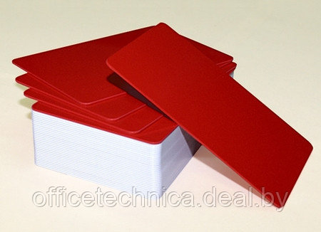 Пластиковые карты красные, тонированные в массе 11034, 1уп. (389шт.) - фото 1 - id-p133922770