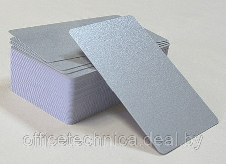 Пластиковые карты серебряные тонкие RUSS-S-050-3458, 1уп. (434 шт.) - фото 1 - id-p133922747