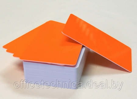 Пластиковые карты флуоресцентные ярко-оранжевые RUSS-L46, 1уп.(119шт.) - фото 1 - id-p133922796