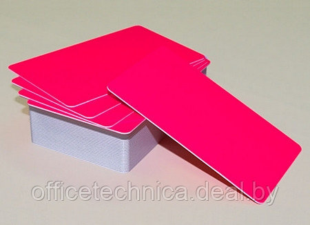 Пластиковые карты флуоресцентные ярко-розовые RUSS-11953, 1уп.(50шт.) - фото 1 - id-p133922794