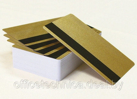 Пластиковые карты с магнитной полосой LoCo золотые тонкие RUSS-030-G4320LO, 1уп.(500шт.) - фото 1 - id-p133923045