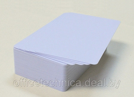 Пластиковые карты белые тонкие с оверлеем W050-OV RUSS-W050-OV - фото 1 - id-p133922740