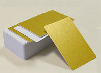 Пластиковые карты золотые мат. + оборот белый матовый RUSS-GW3457ММ, 1 уп.(85шт.)