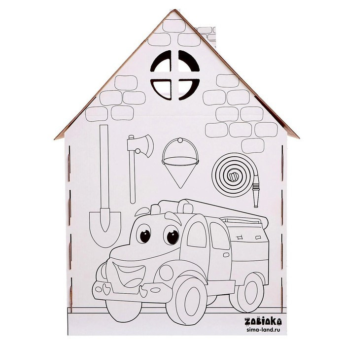 Дом-раскраска из картона «Пожарная станция» - фото 4 - id-p180507714