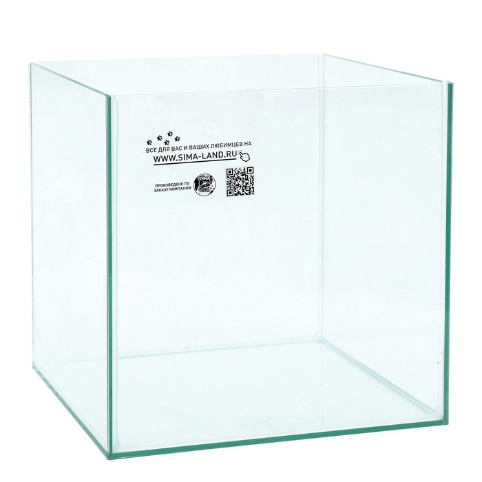 Аквариум "Куб" без покровного стекла, 27 литров, 30 х 30 х 30 см, бесцветный шов - фото 1 - id-p180495894