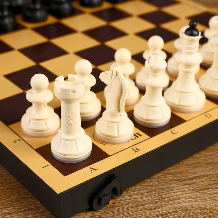 Настольная игра 2 в 1 "Семейная": шахматы, шашки, доска пластик 30 х 30 см - фото 4 - id-p180510786
