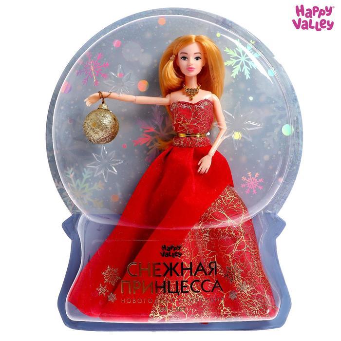 Кукла-модель шарнирная «Снежная принцесса Ксения», с аксессуаром, красное платье - фото 1 - id-p180501966
