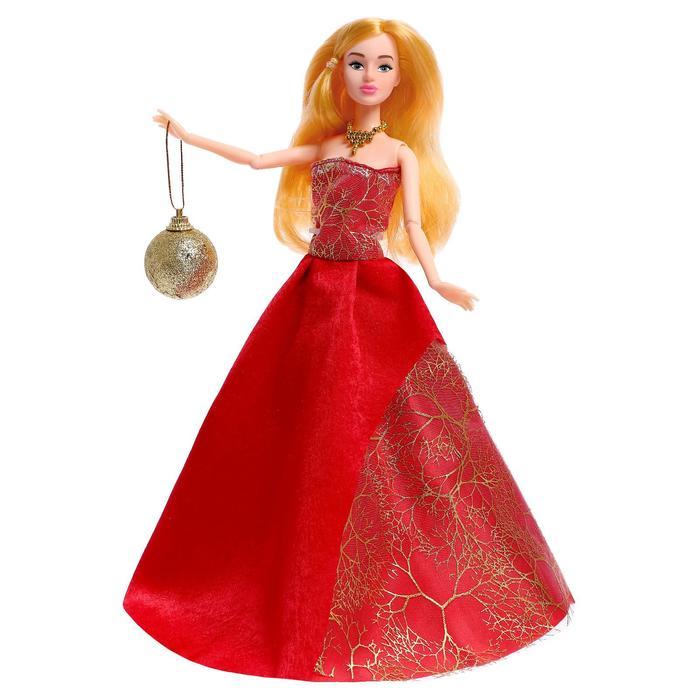 Кукла-модель шарнирная «Снежная принцесса Ксения», с аксессуаром, красное платье - фото 2 - id-p180501966