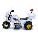 Детский электромобиль «Мотоцикл шерифа», цвет белый, фото 6