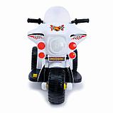 Детский электромобиль «Мотоцикл шерифа», цвет белый, фото 7