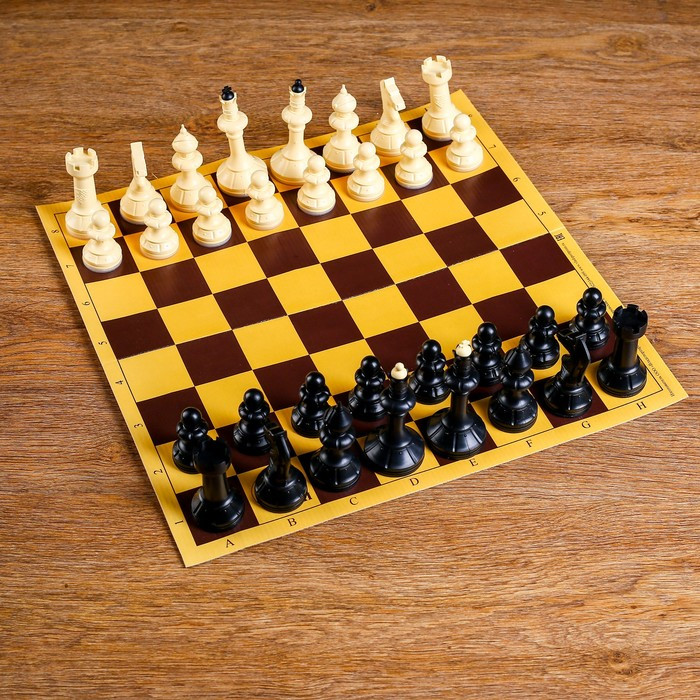 Шахматы "Русские игры" (доска из микрогофры 40х40 см, фигуры пластик, король h=10.2 см) - фото 1 - id-p180510988