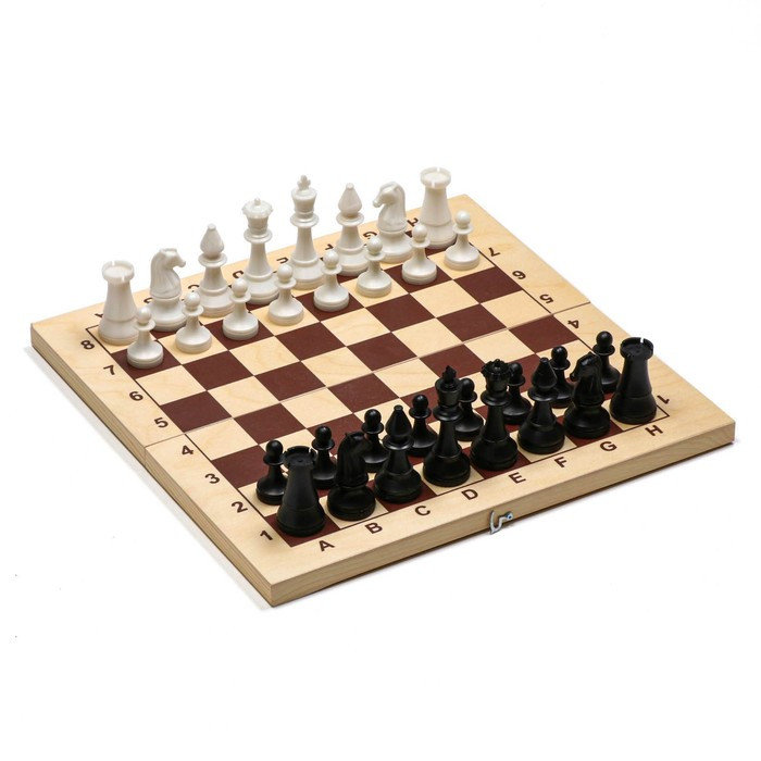 Шахматы турнирные, доска дерево 43 х 43 см, фигуры пластик, король h-10.5 см - фото 1 - id-p180511015