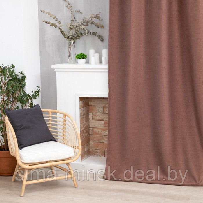 Штора портьерная Этель «Классика» цвет коричневый, на шторн.ленте 270х300 см,100% п/э - фото 1 - id-p180515399
