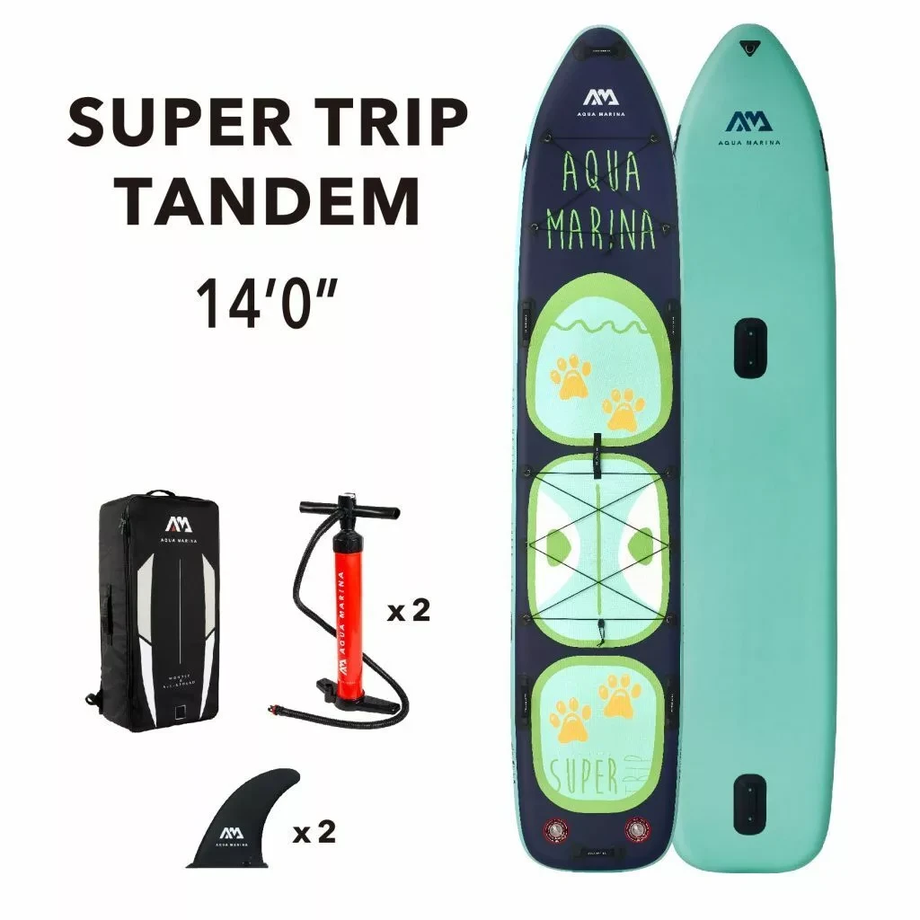 Доска SUP Board надувная (Сап Борд) семейная Aqua Marina Super Trip Tandem 14.0