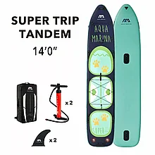 Доска SUP Board надувная (Сап Борд) семейная Aqua Marina Super Trip Tandem 14.0