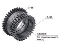 Шестерня КПП понижающего редуктора z=35/z=30