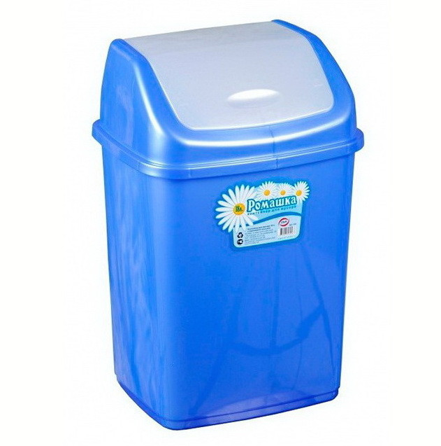 Контейнер для мусора Ромашка 5 л, Цвет контейнера Ромашка Голубой/белый - фото 2 - id-p180539322