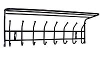 Вешалка настенная с полкой Ника ВП8, Цвет вешалки ВП8/Ч Чёрный