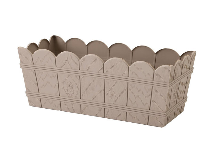 Кашпо балконное Drewnopodobna 55 см, Цвет ящика Drewno-051 Серо-бежевый ...