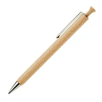 Ручка шариковая автоматическая "Forest", 1.0 мм, светло-коричневый,серебристый, стерж. черный
