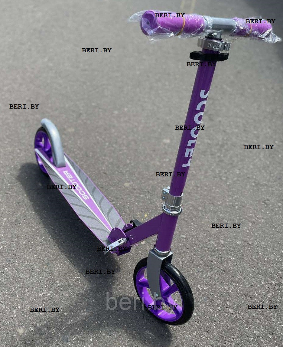 2032 Самокат двухколёсный Scooter, красный/чёрный, max 100 кг, складная конструкция - фото 3 - id-p125581263